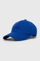 niebieski BOSS czapka z daszkiem bawełniana Damski