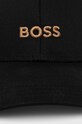 Akcesoria BOSS czapka z daszkiem bawełniana 50499524 czarny