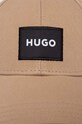 Akcesoria HUGO czapka z daszkiem bawełniana 50496409 beżowy