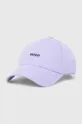 fioletowy HUGO czapka z daszkiem bawełniana Damski