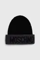 czarny Moschino czapka wełniana Damski
