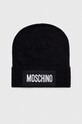 Moschino czapka kaszmirowa wełna czarny M5737.60094