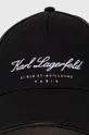 Βαμβακερό καπέλο του μπέιζμπολ Karl Lagerfeld μαύρο
