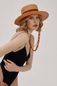 LE SH KA headwear kapelusz Brown Gold Canotier brązowy BrownGoldCanotier