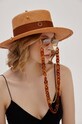 LE SH KA headwear kapelusz Brown Gold Canotier BrownGoldCanotier brązowy