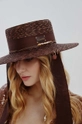 marrone LE SH KA headwear cappello Brown Canotier Donna