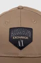 Βαμβακερό καπέλο του μπέιζμπολ Armani Exchange μπεζ