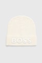 BOSS czapka wełniana wełna beżowy 50497815