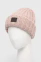 Вовняна шапка AllSaints рожевий