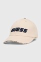 Guess czapka z daszkiem bawełniana aplikacja beżowy V3BZ01.WFKN0