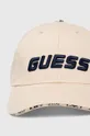 Βαμβακερό καπέλο του μπέιζμπολ Guess μπεζ