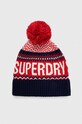 Superdry czapka z domieszką wełny z domieszką wełny granatowy W9010161A.ADQ