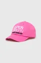 różowy Superdry czapka z daszkiem bawełniana Damski