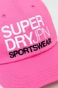Хлопковая кепка Superdry розовый