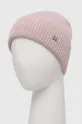 Calvin Klein czapka z domieszką kaszmiru różowy