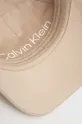 beżowy Calvin Klein czapka z daszkiem bawełniana