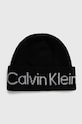 Calvin Klein czapka z domieszką wełny z domieszką wełny czarny K60K611151