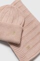 Tommy Hilfiger czapka i szalik z domieszką wełny różowy AW0AW15367