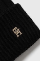 Tommy Hilfiger czapka i szalik z domieszką wełny czarny AW0AW15367