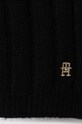 Tommy Hilfiger czapka i szalik z domieszką wełny AW0AW15367 czarny