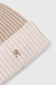Akcesoria Tommy Hilfiger czapka z domieszką wełny AW0AW15299 beżowy