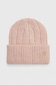 Tommy Hilfiger czapka z domieszką wełny melanż różowy AW0AW15307