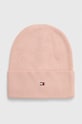 Tommy Hilfiger czapka z domieszką kaszmiru z domieszką wełny różowy AW0AW15309