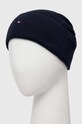 Čepice s příměsí kašmíru Tommy Hilfiger AW0AW15309 námořnická modř AW23