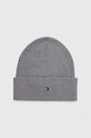 Tommy Hilfiger czapka z domieszką kaszmiru z domieszką wełny szary AW0AW15309