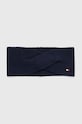 Čelenka s příměsí kašmíru Tommy Hilfiger s příměsí vlny námořnická modř AW0AW15312