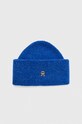 Шапка з домішкою вовни Tommy Hilfiger меланж блакитний AW0AW15319