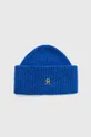 plava Kapa s dodatkom vune Tommy Hilfiger Ženski