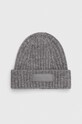 Tommy Hilfiger czapka z domieszką wełny aplikacja szary AW0AW15325