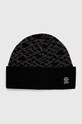 Tommy Hilfiger czapka z domieszką wełny aplikacja czarny AW0AW15327