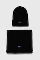Σκούφος και κασκόλ Tommy Jeans άλλο μαύρο AW0AW15482