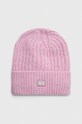 Tommy Jeans czapka z domieszką wełny z domieszką wełny różowy AW0AW15462