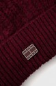 Akcesoria Tommy Jeans czapka z domieszką wełny AW0AW15462 bordowy