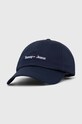 Tommy Jeans czapka z daszkiem bawełniana bawełna granatowy AW0AW15472