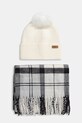 Barbour czapka i szalik wzorzyste beżowy LGS0054