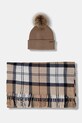 Шапка і шарф Barbour візерунок бежевий LGS0054