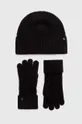czarny Lauren Ralph Lauren czapka i rękawiczki wełniane Damski