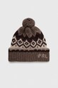 Polo Ralph Lauren czapka wełniana wełna brązowy 455931428