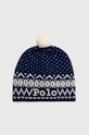 Вовняна шапка Polo Ralph Lauren тонкий темно-синій 455931429