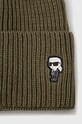 Akcesoria Karl Lagerfeld czapka z domieszką wełny 236W3405 zielony