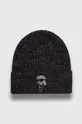 čierna Vlnená čiapka Karl Lagerfeld Dámsky
