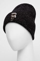 Karl Lagerfeld czapka wełniana 236W3406 czarny AW23