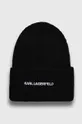 czarny Karl Lagerfeld czapka z domieszką kaszmiru Unisex