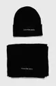 čierna Bavlnená čiapka a šál Calvin Klein Jeans Dámsky
