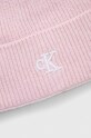Doplňky Čepice z vlněné směsi Calvin Klein Jeans K60K611255 růžová