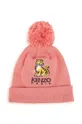 różowy Kenzo Kids czapka z domieszką kaszmiru dziecięca Dziewczęcy